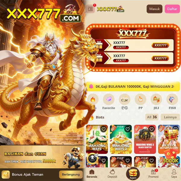 XXX777 Bonus Member Baru 100%